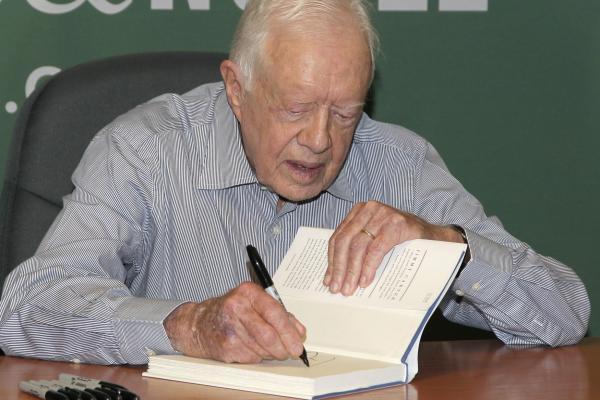 Former President Jimmy Carter addresses the opening session of the 2004 Democratic Convention in Boston