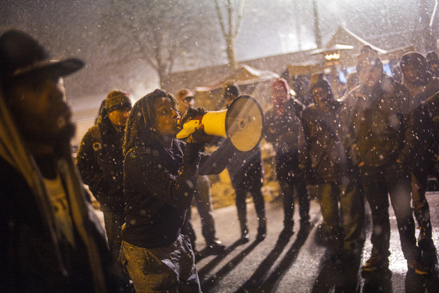 At the 4th Precinct in North Minneapolis Black Lives Matter protesters anticipated a possible raid on their encampment that evening. Four men were charged M