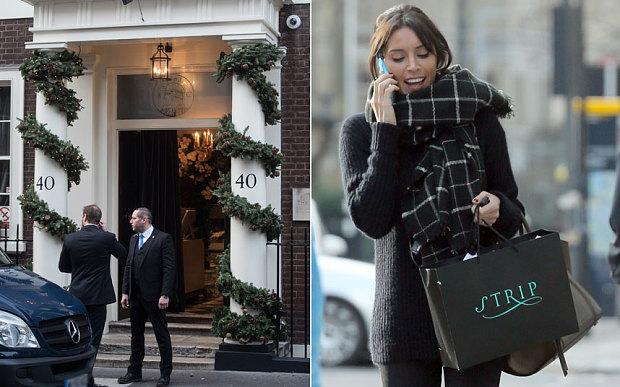 Preparations for the wedding at the Arts Club London and Christine Bleakley laughing on the phone as she does some last minute shopping and preparations on Fulham Road in Chelsea ahead of her wedding