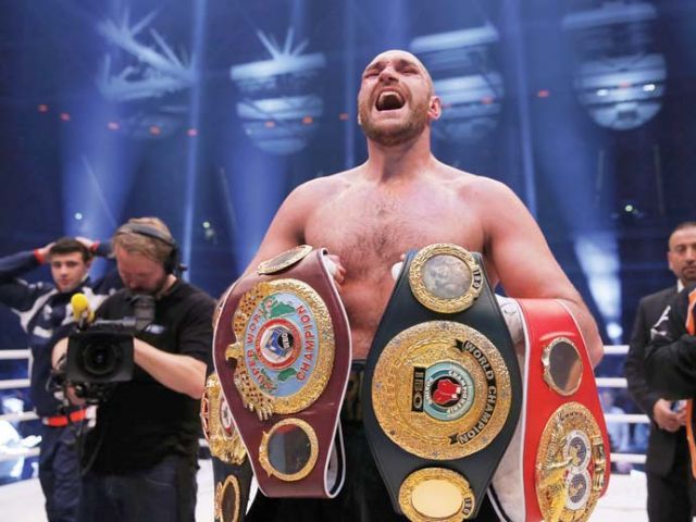 Fury who was awarded the fight 115-112 115-112 116-111 on the judges’ scorecards captured the WBA IBF IBO and WBO titles