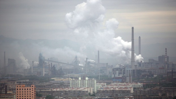 A coal-fired power plant spews emissions in Taiyuan Shanxi China. There has been a small reduction in emissions of man-made greenhouse gases in 2015