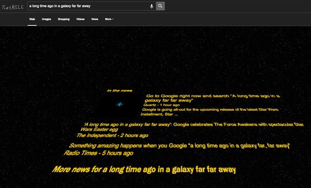 Star Wars themed Google search