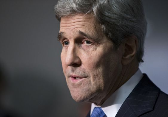 Kerry speaks to reporters on Capitol Hill in Washington Thursday Nov. 19 2015 after briefing members of the Senate Intelligence Committee on the U.S. strategy in Syria in the wake of the Paris terror attack. Republicans hav