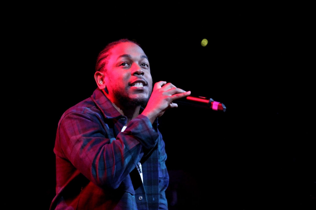 Rapper Kendrick Lamar performs onstage at the Barclays Center