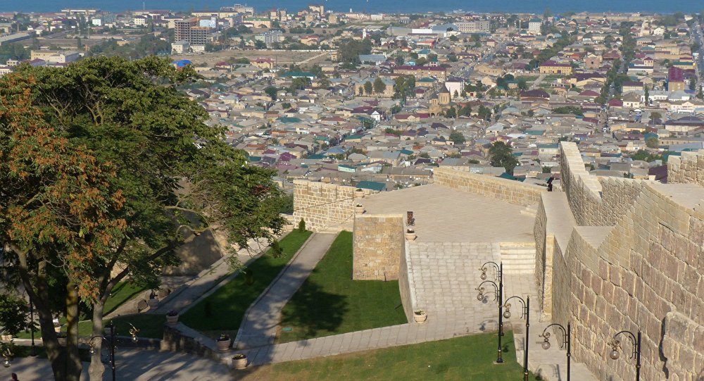 The Naryn-kala Citadel a part of the Derbent State Historical Architecture and Arts Museum Reserve in the city of Derbent Republic of Dagestan