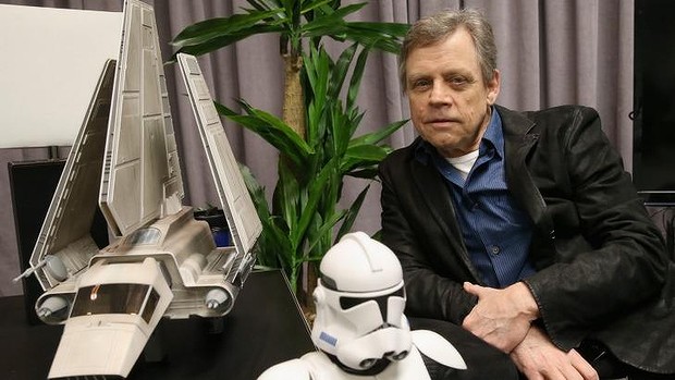 Actor Mark Hamill who played Luke Skywalker in the original film series- did not attend the film junket in LA for Star Wars The Force Awakens