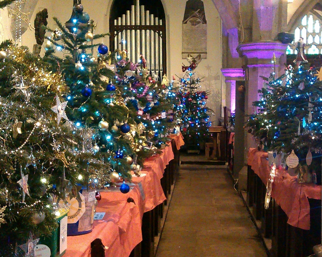 The scene at last year's Otley Christmas Tree Festival inside All Saints Parish Church