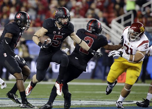 Heisman Trophy candidate Christian McCaffrey runs over USC for Rose Bowl birth