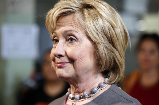 Democratic presidential candidate Hillary Clinton speaks to employees during a tour and campaign stop at WH Bagshaw a 5th generation family owned business Thursday Dec. 3 2015 in Nashua N.H