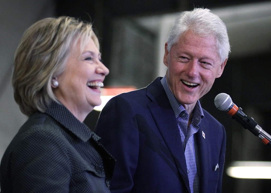 Hillary and Bill Clinton on Nov. 15 2015 at Hansen Agriculture Student Learning Center of Iowa State University in Ames Iowa. Alex Wong