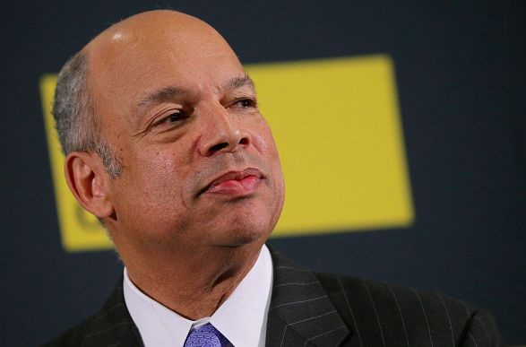 Homeland Security Secretary Jeh Johnson participates in a conversation during an event sponsored by Defense One at the District Architecture Center