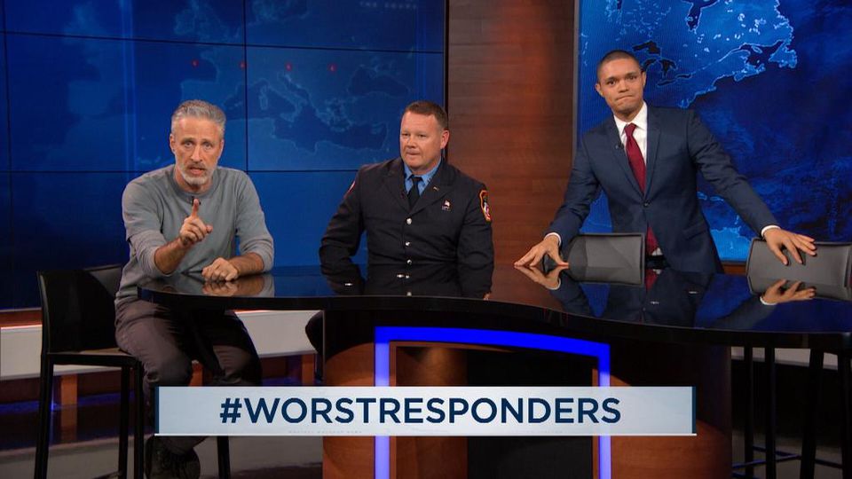 Jon Stewart Returns To 'The Daily Show' To Do A Little Shaming For 9/11 First