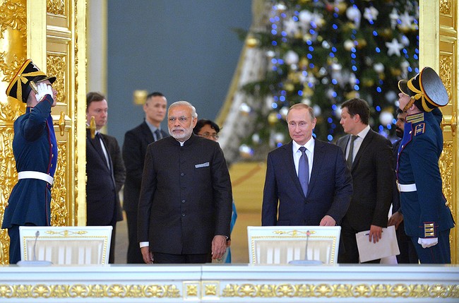 Russia's Putin hosts Indian PM for talks in Moscow focus on defense, economic