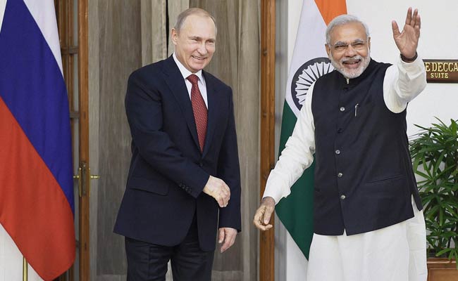 Indian Prime Minister Narendra Modi and Russian President Vladimir Putin