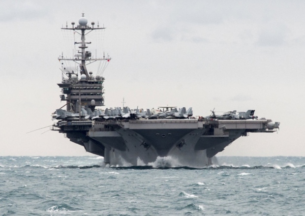 USS Harry Truman aircraft carrier in the Strait of Hormuz