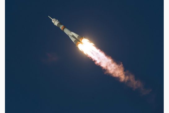 Russian rocket blasts off for the International Space Station with astronauts from Russia the U.S. and the U.K