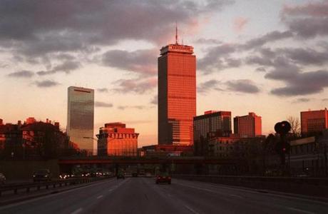 The warm glow of sunset's light covered Boston in 1999