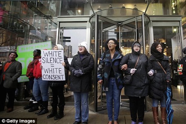 Laquan McDonald protesters march on Michigan Avenue on Black Friday