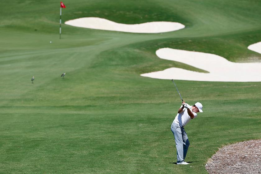 World number one and reigning champion Jordan Spieth hits a stunning eagle at the 17th and birdies the last to move into second place behind local Matt Jones after the third round of the Australian Open on Saturday. – Reuters filepic