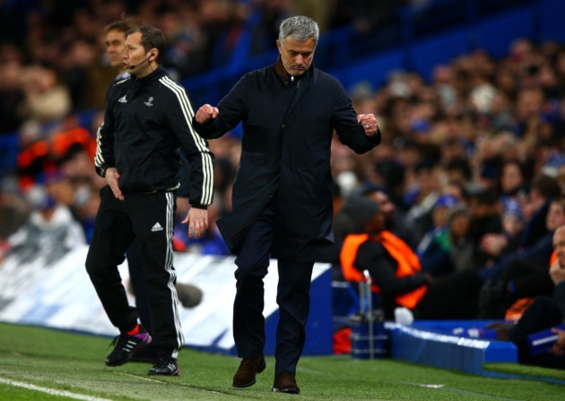 Jose Mourinho manager of Chelsea reacts on the touchline