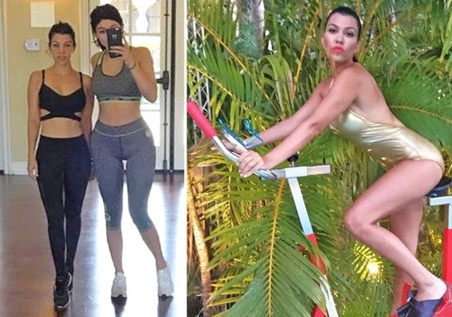 Kourtney Kardashian showed off her 45-pound post-baby weight loss in a swimsuit on'KUWTK. Kourtney follows an organic diet and works out several days a week