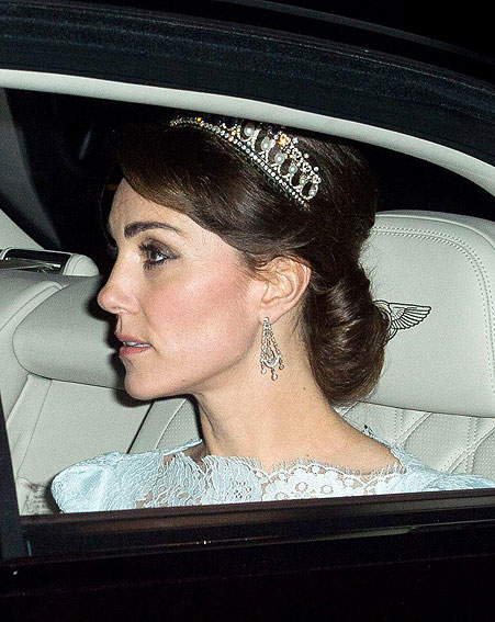 Kate Middleton arrived in a Bentley wearing the prized tiara