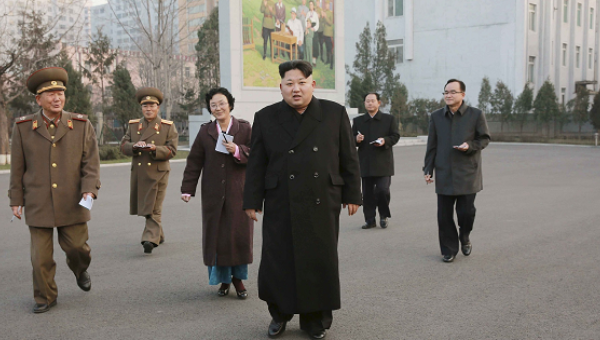 Kim Jong Un outside the Phyongchon Revolutionary Site Dec. 10 2015