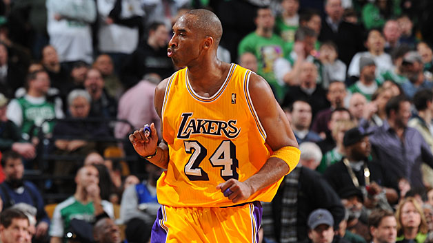 Lakers guard Kobe Bryant during a game at the TD Garden