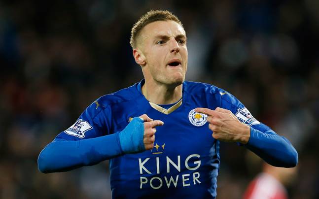 Leicester City's Vardy became the first player to score in 11 consecutive Premier League games