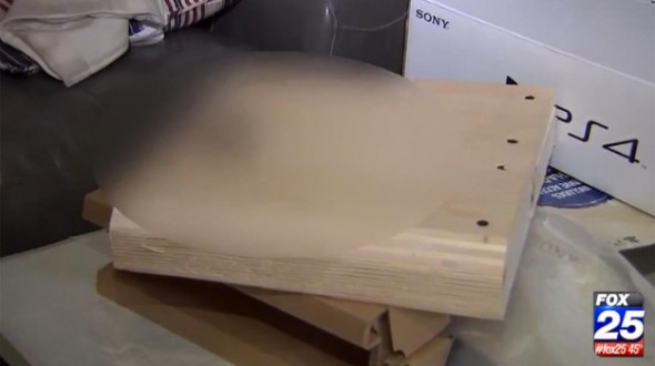 Boy finds blocks of wood inside PS4 box