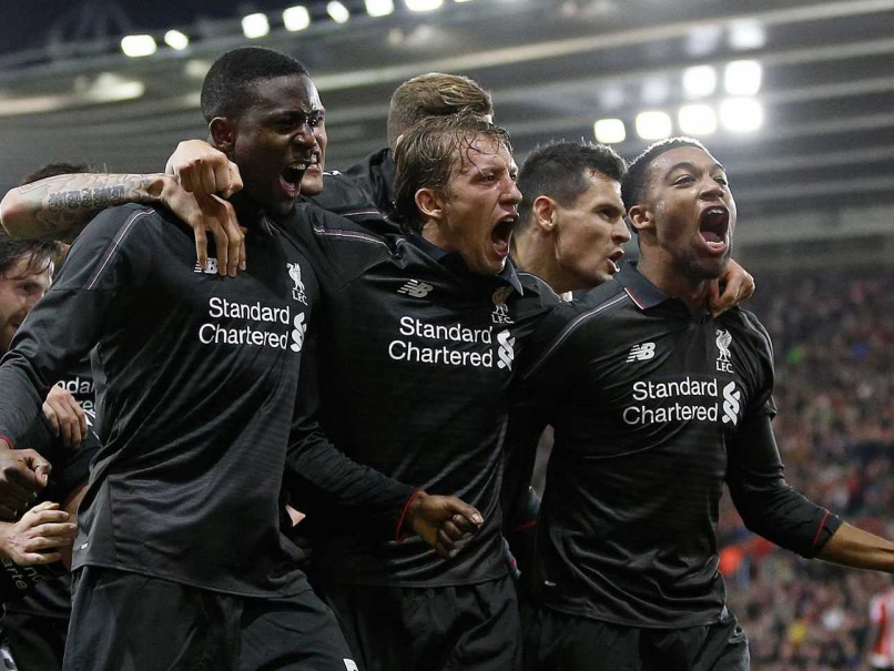 Liverpool celebrate after scoring vs Southampton