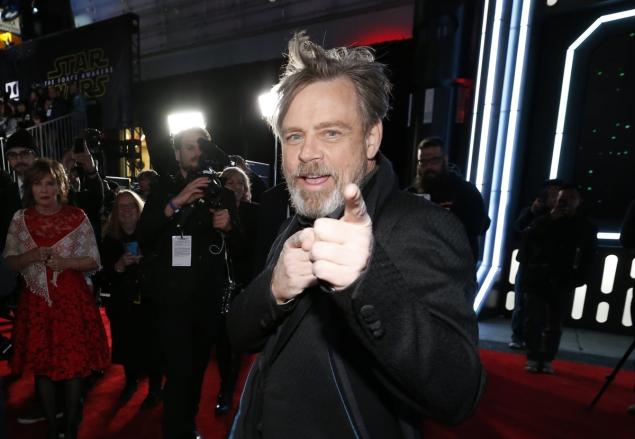 Actor Mark Hamill arrives at the premiere of'Star Wars The Force Awakens in Hollywood California