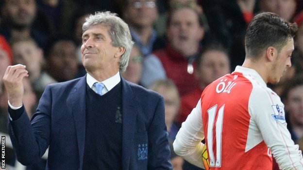 Manuel Pellegrini and Mesut Ozil