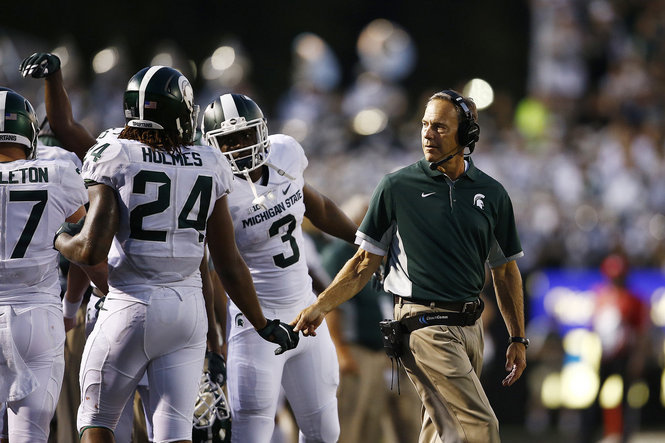 Mark Dantonio said the first mission is complete with the second mission coming on Sat. Dec. 5 in Lucas Oil Stadium