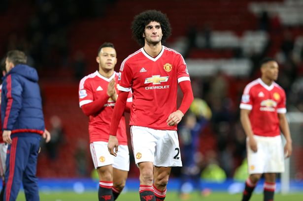 Fellaini looks on disconsolately