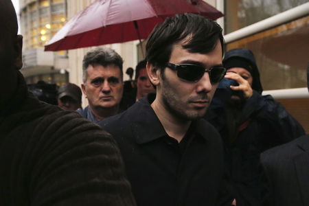 Martin Shkreli chief executive officer of Turing Pharmaceuticals LLC exits federal court in New York on Thursday Dec. 17 2015