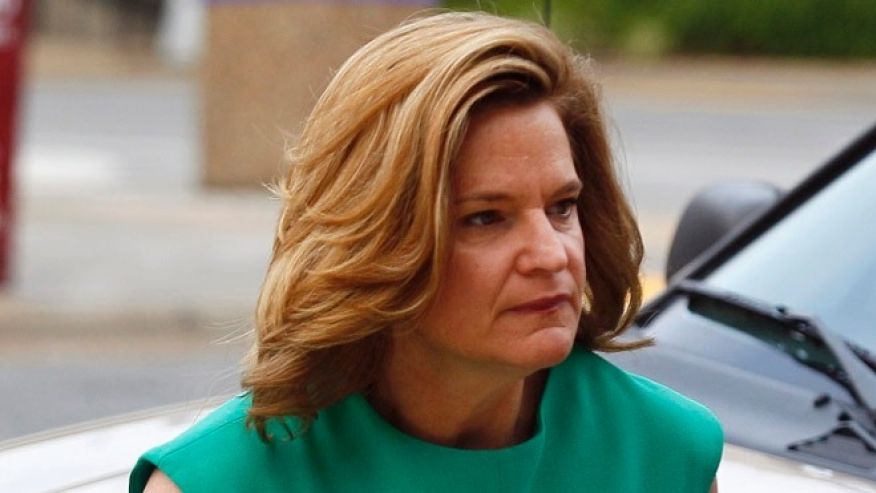 Jennifer Palmieri a former campaign spokeswoman for John Edwards arrives at a federal courthouse in Greensboro N.C