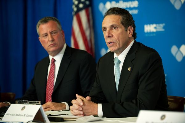 Bill de Blasio and Andrew M. Cuomo