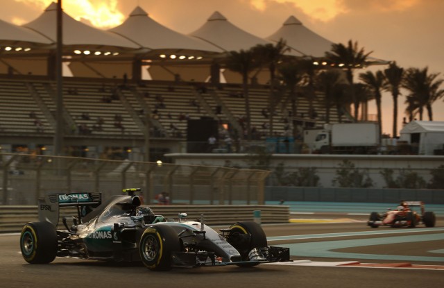 Mercedes AMG's Nico Rosberg at the 2015 Formula One Abu Dhabi Grand Prix