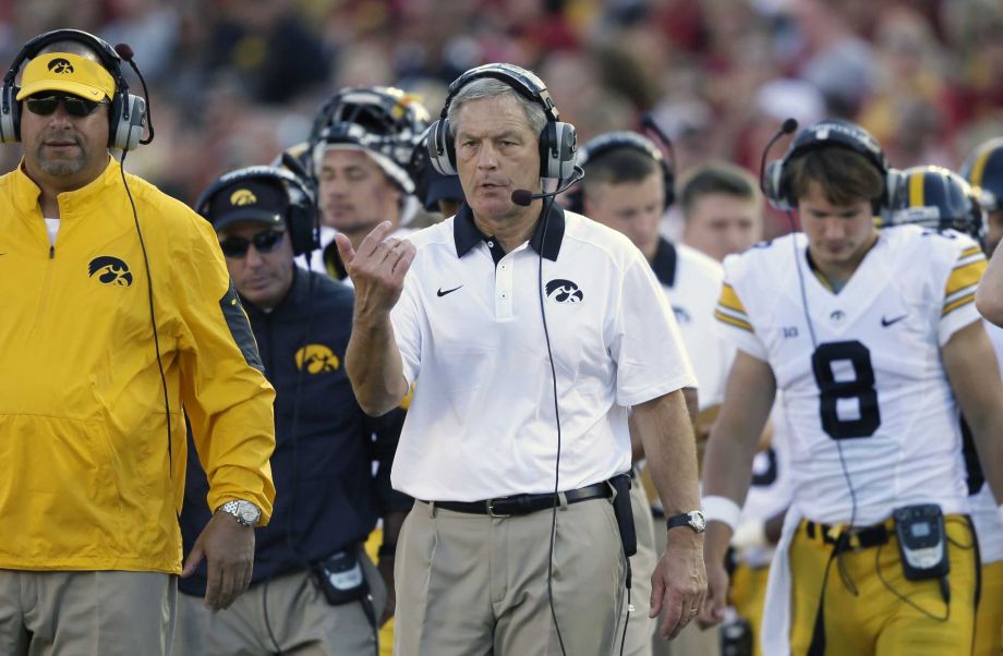 Iowa head coach Kirk Ferentz directs his team during the first half of an NCAA college football game against Iowa State in Ames Iowa. Ferentz knew before this season that only a major turnaround would appease