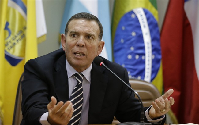 CONMEBOL President Juan Angel Napout talks during a press conference in Asuncion Paraguay. Napout was arrested on Thursday Dec. 3 2015 in a pre-dawn raid at a luxury hotel in Switzerland as part of the U.S. Depa