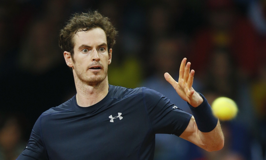 Tennis- Belgium v Great Britain- Davis Cup Final- Flanders Expo Ghent Belgium- 27/11/15 Men's Singles- Great Britain's Andy Murray in action during his match against Belgiums Ruben Bemelmans Action Images via Reuters  Jason Cairnduff Livepic