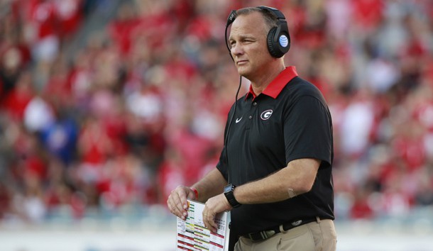 Oct 31 2015 Jacksonville FL USA Georgia Bulldogs head coach Mark Richt looks on against the Florida Gators during the second half at Ever Bank Stadium. Florida Gators defeated the Georgia Bulldogs 27-3. Mandatory Credit Kim Klement-USA TODAY Sports