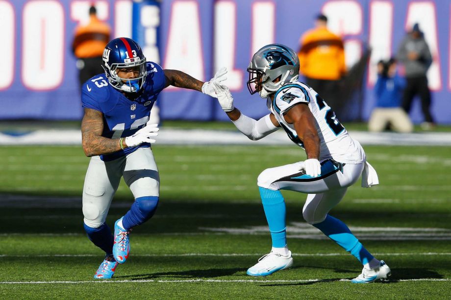 New York Giants receiver Odell Beckham Jr. has been suspended for one game after being whistled for three personal fouls and a helmet to helmet hit on Carolina Panthers Josh Norman during the De