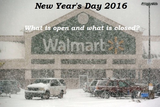 New Year's Day 2016 most stores and supermarkets are open with many opening later than usual. The U.S. Post Office is closed along with most government offices