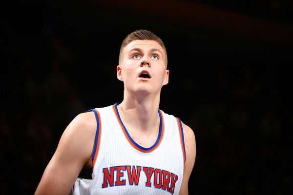 New York Knicks rookie Kristaps Porzingis is ready for the battle of New York between the Knicks and Brooklyn Nets.		Nathaniel S. Butler  Getty Images