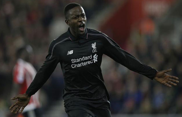 Liverpool’s Belgian striker Daniel Origi celebrates scoring his team’s fourth goal during their English League Cup quarterfinal match against Southampton in Southampton Wednesday. — AFP