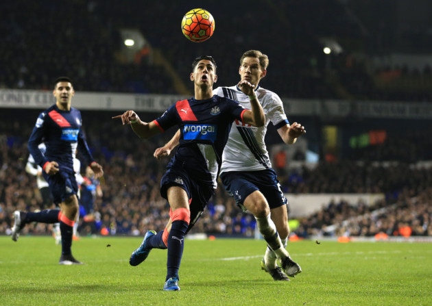 Jan Vertonghen is unable to stop Newcastle