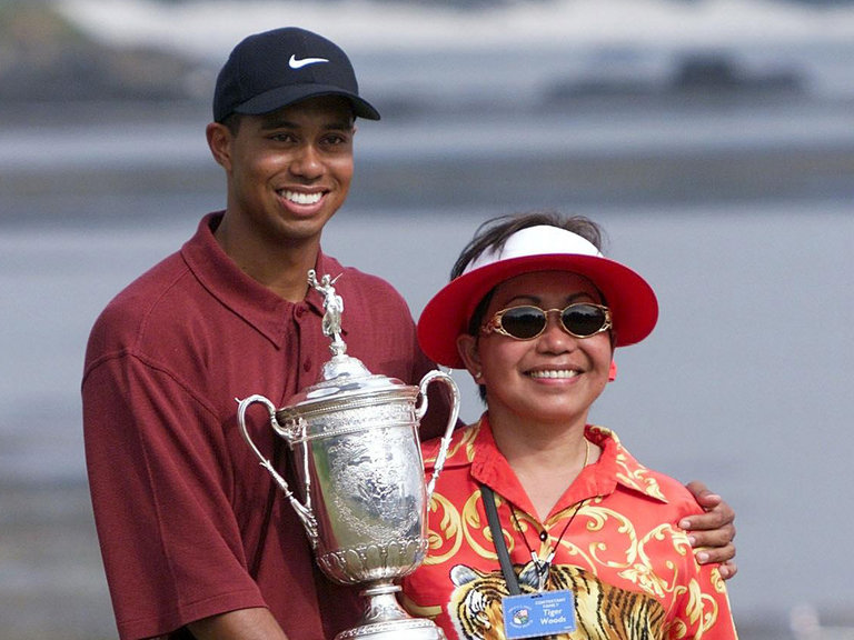 Tiger Woods after winning the 2000 US Open by 15 shots