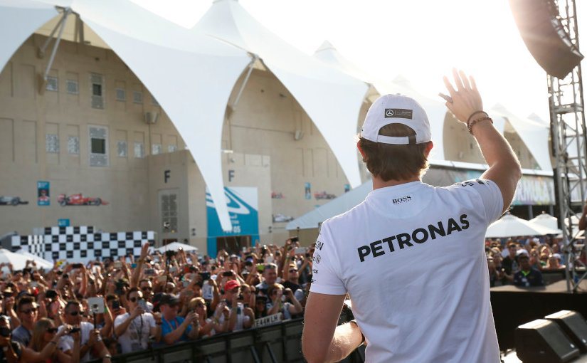 Nico Rosberg of the MERCEDES AMG PETRONAS team after winning the Abu Dhabi GP